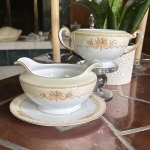 Vintage Meito China Sauce Bowl and Sugar Bowl